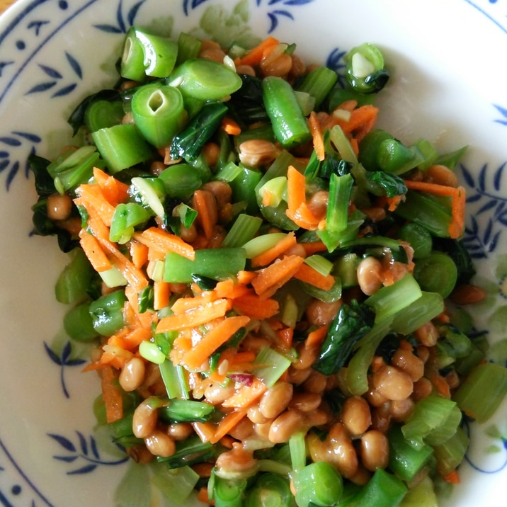 野菜もぱくぱく小松菜納豆あえ